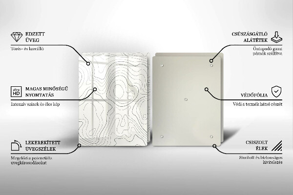 Glass chopping board Line-art design