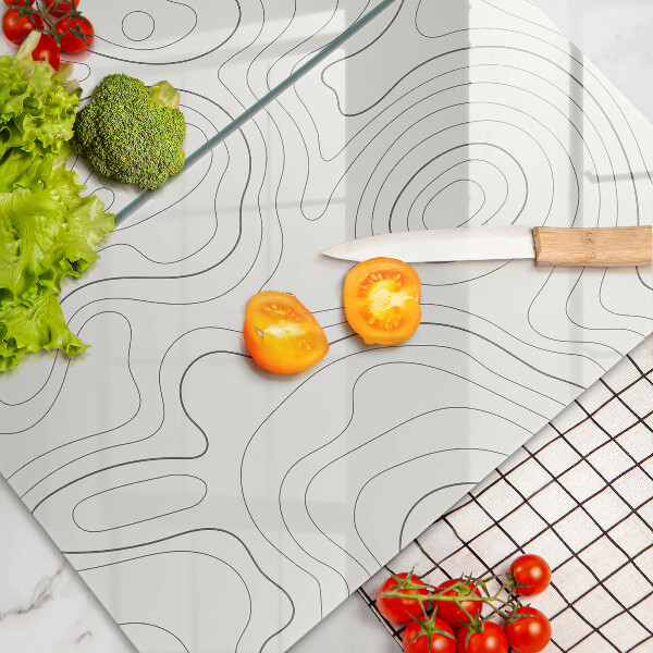 Glass chopping board Line-art design