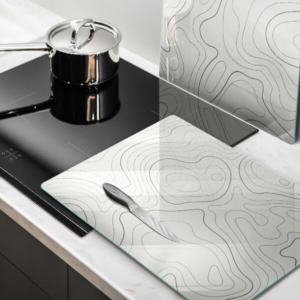 Glass chopping board Line-art design