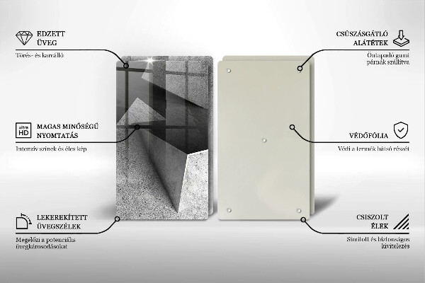 Glass chopping board Concrete abstraction