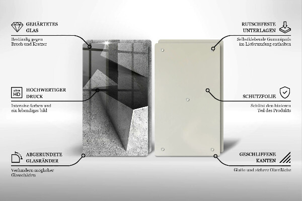 Glass chopping board Concrete abstraction