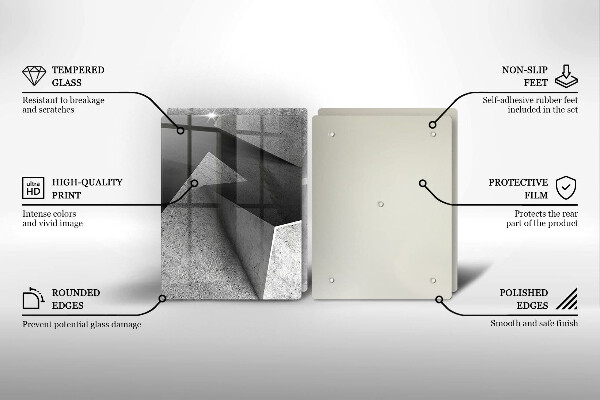 Glass chopping board Concrete abstraction