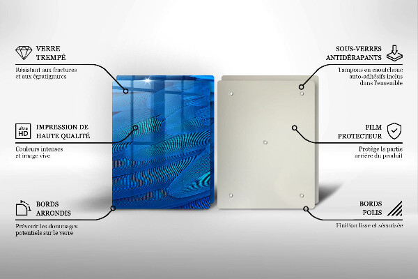 Glass chopping board Bird feathers