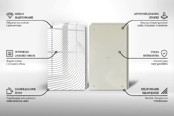 Glass chopping board Modern Line pattern