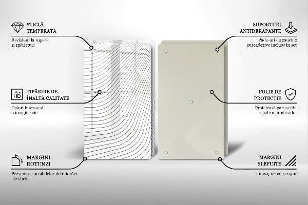 Glass chopping board Modern Line pattern