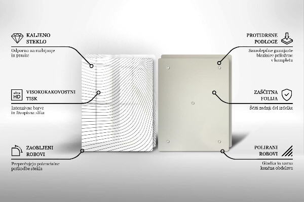 Glass chopping board Modern Line pattern
