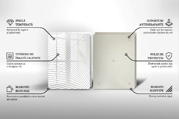 Glass chopping board Modern Line pattern