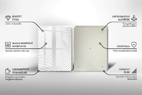 Glass chopping board Modern Line pattern