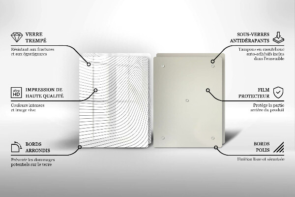 Glass chopping board Modern Line pattern