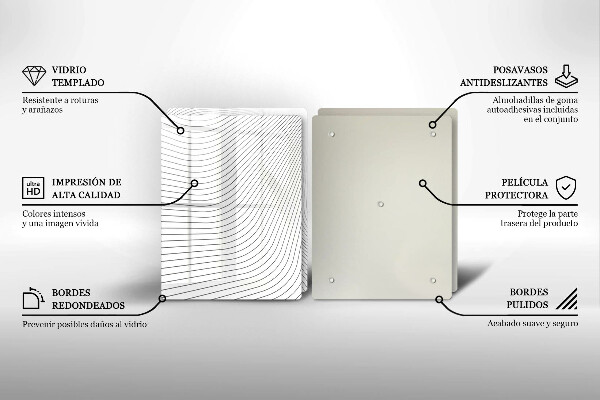 Glass chopping board Modern Line pattern