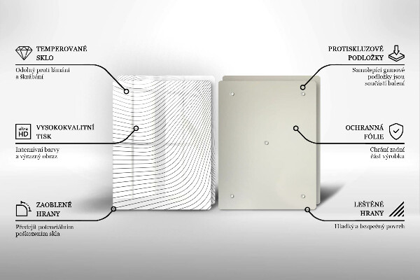 Glass chopping board Modern Line pattern