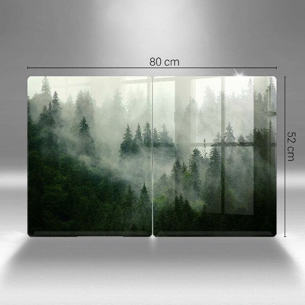 Glass chopping board Landscape of a hazy forest