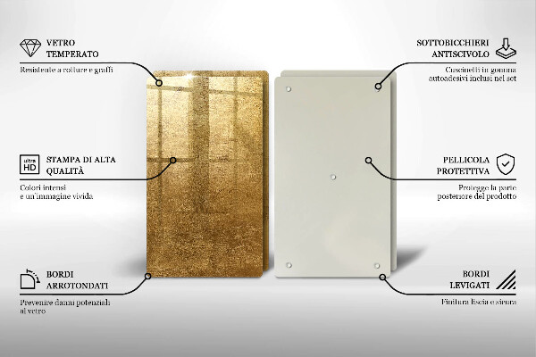 Glass chopping board Gold texture background
