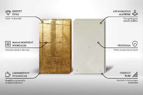 Glass chopping board Gold texture background