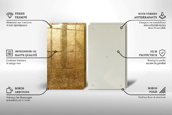 Glass chopping board Gold texture background