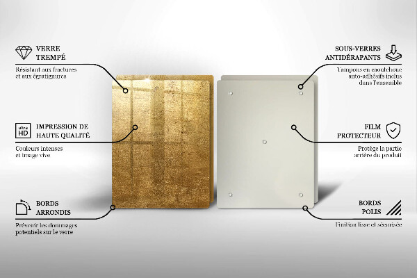 Glass chopping board Gold texture background