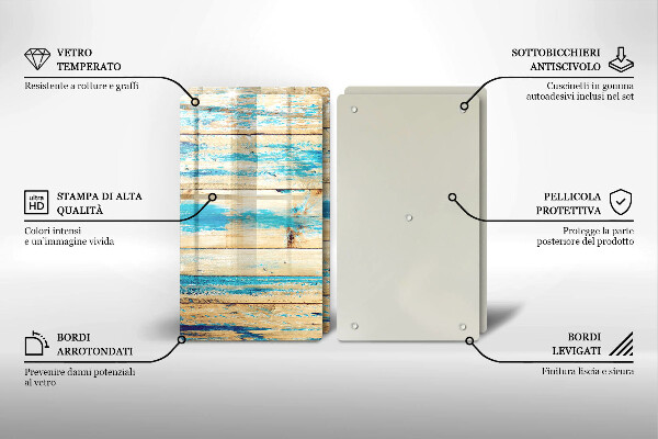 Glass chopping board Retro boards wood