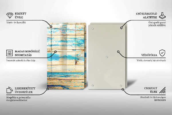 Glass chopping board Retro boards wood