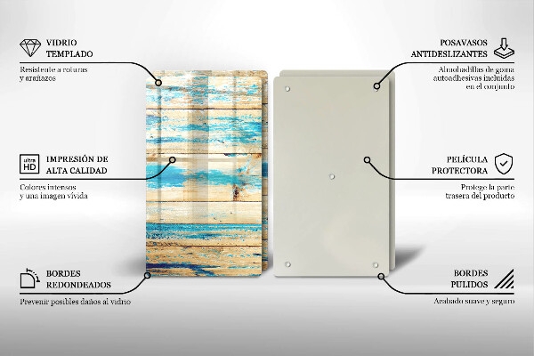 Glass chopping board Retro boards wood