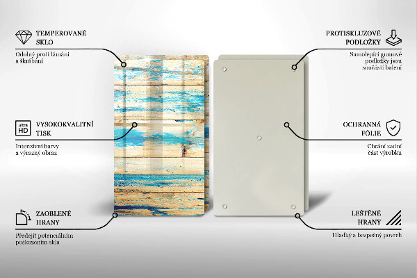 Glass chopping board Retro boards wood