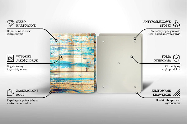 Glass chopping board Retro boards wood