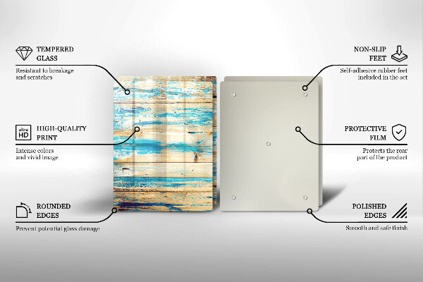 Glass chopping board Retro boards wood