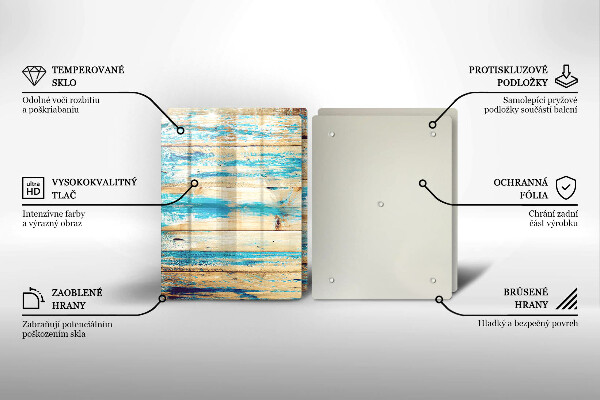 Glass chopping board Retro boards wood