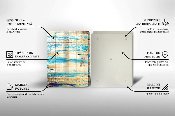 Glass chopping board Retro boards wood