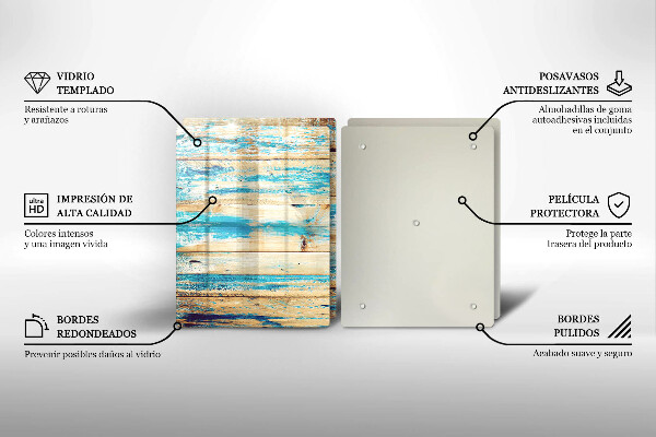 Glass chopping board Retro boards wood
