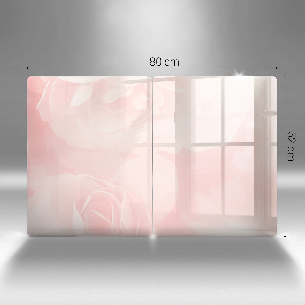 Glass chopping board Pastel background roses