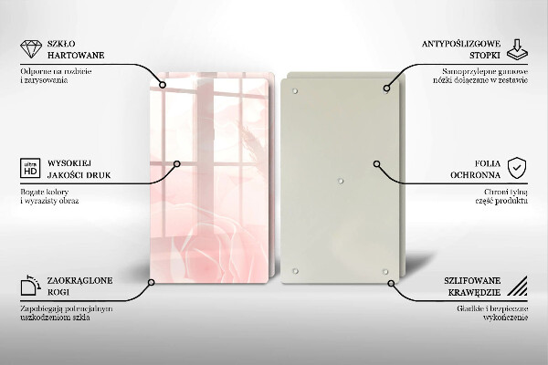 Glass chopping board Pastel background roses
