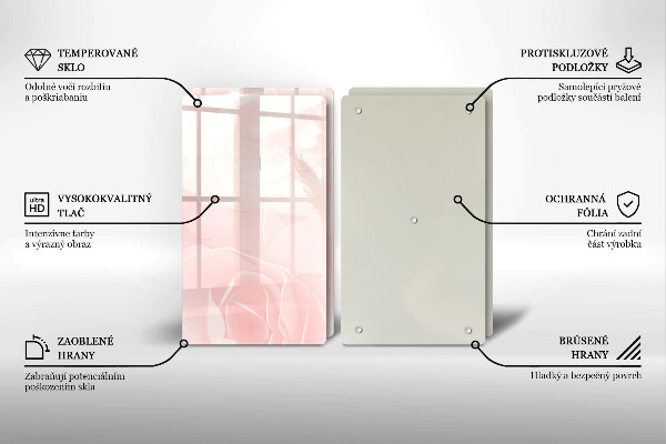 Glass chopping board Pastel background roses