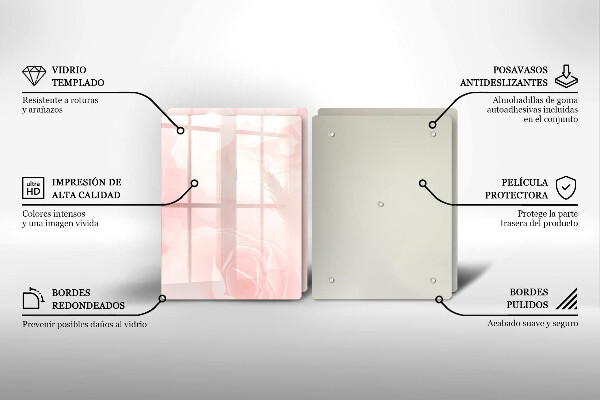 Glass chopping board Pastel background roses