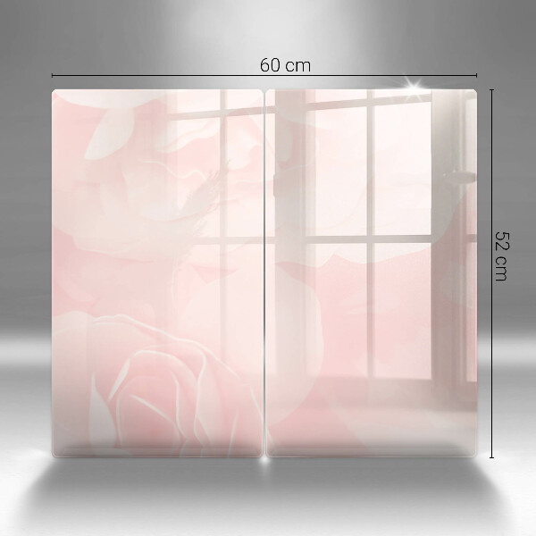 Glass chopping board Pastel background roses