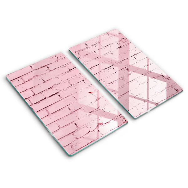 Glass chopping board Pastel wall bricks