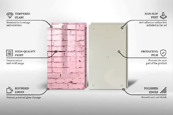 Glass chopping board Pastel wall bricks