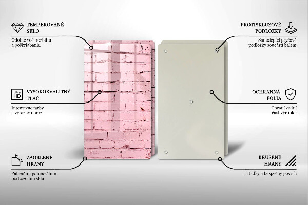 Glass chopping board Pastel wall bricks