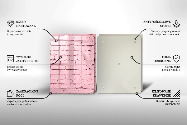 Glass chopping board Pastel wall bricks