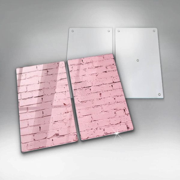 Glass chopping board Pastel wall bricks