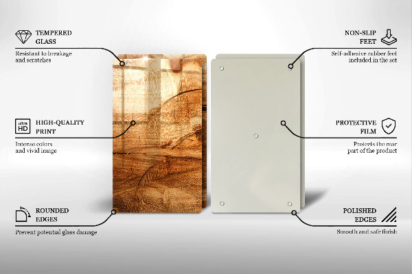 Glass chopping board Wooden board texture