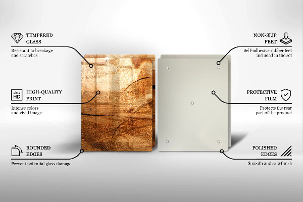 Glass chopping board Wooden board texture