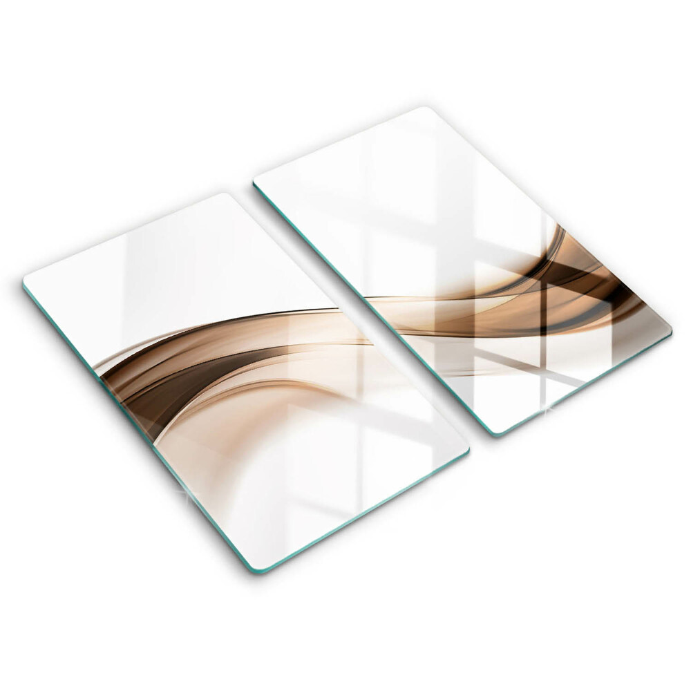 Glass chopping board Abstraction brown lines