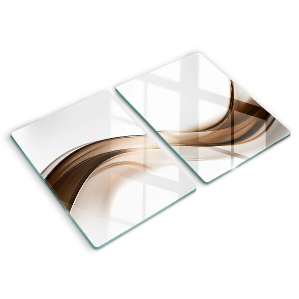 Glass chopping board Abstraction brown lines