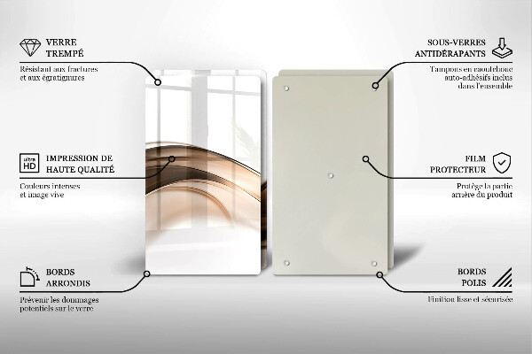 Glass chopping board Abstraction brown lines