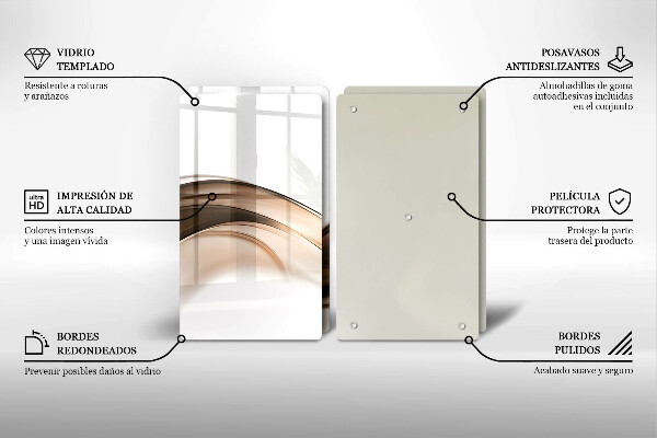 Glass chopping board Abstraction brown lines