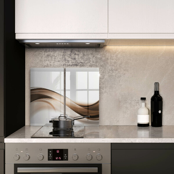 Glass chopping board Abstraction brown lines