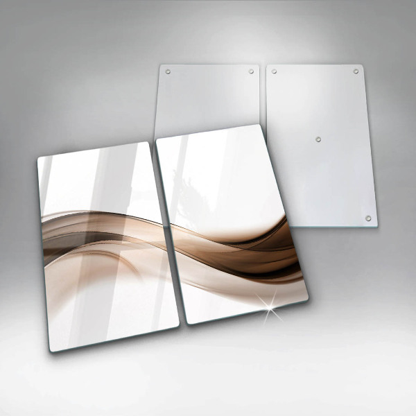 Glass chopping board Abstraction brown lines