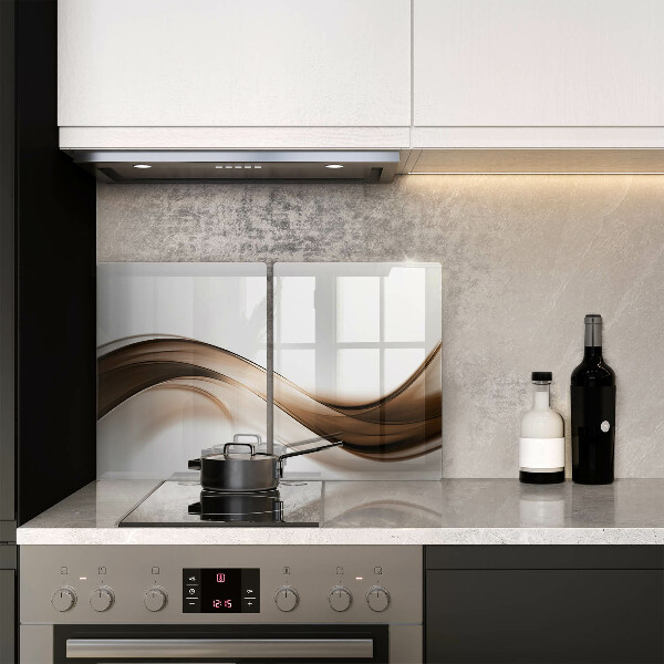 Glass chopping board Abstraction brown lines