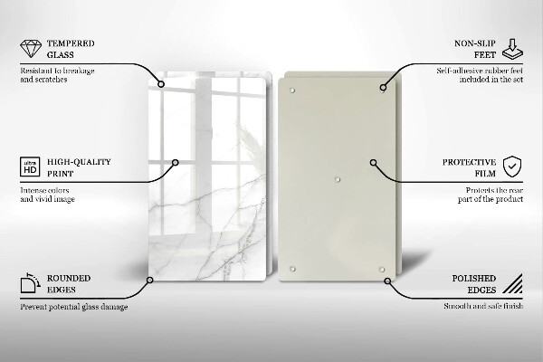 Glass chopping board Marble stone background