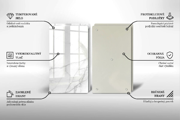 Glass chopping board Marble stone background